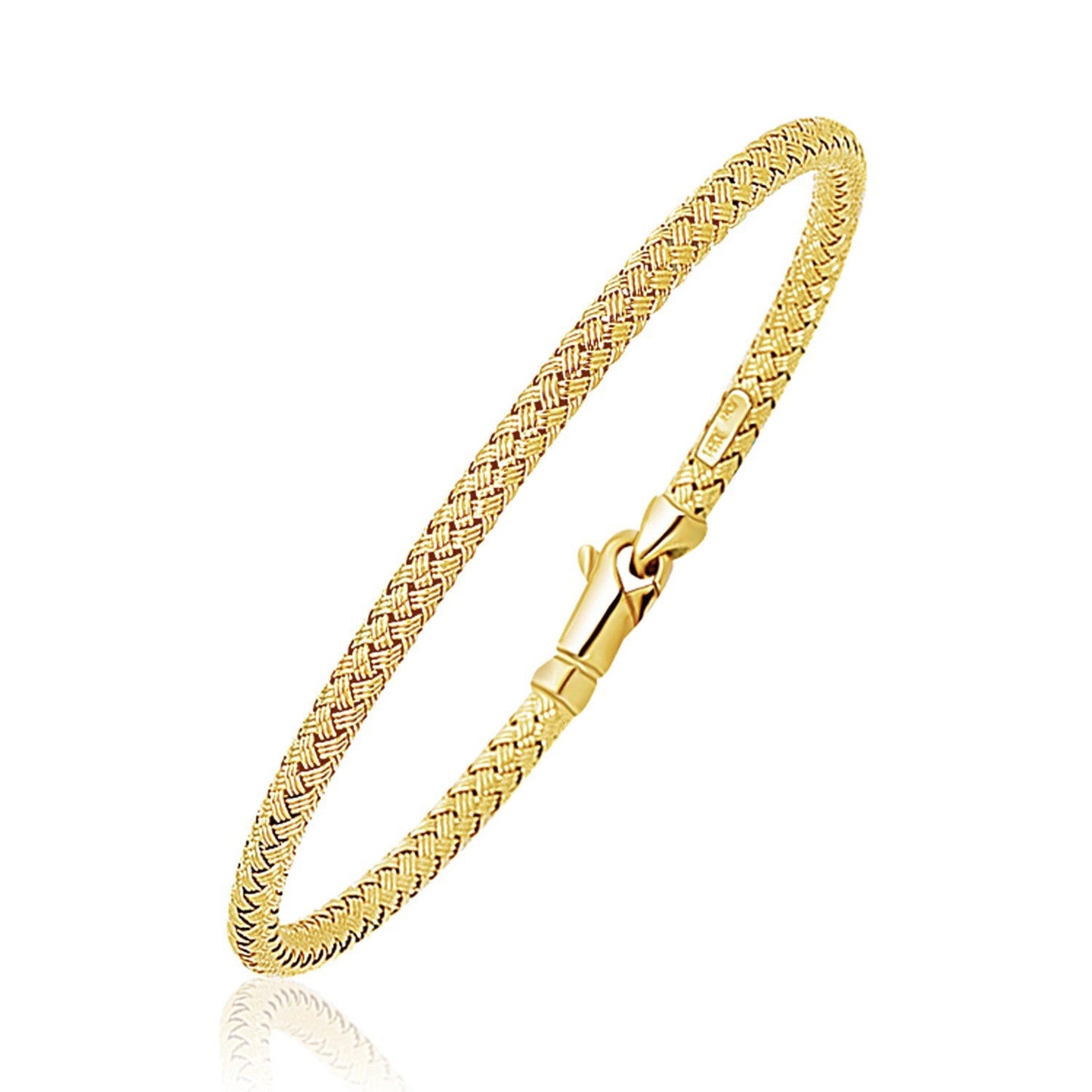 Brazalete Fancy Weave de oro amarillo de 14k (3.0mm)