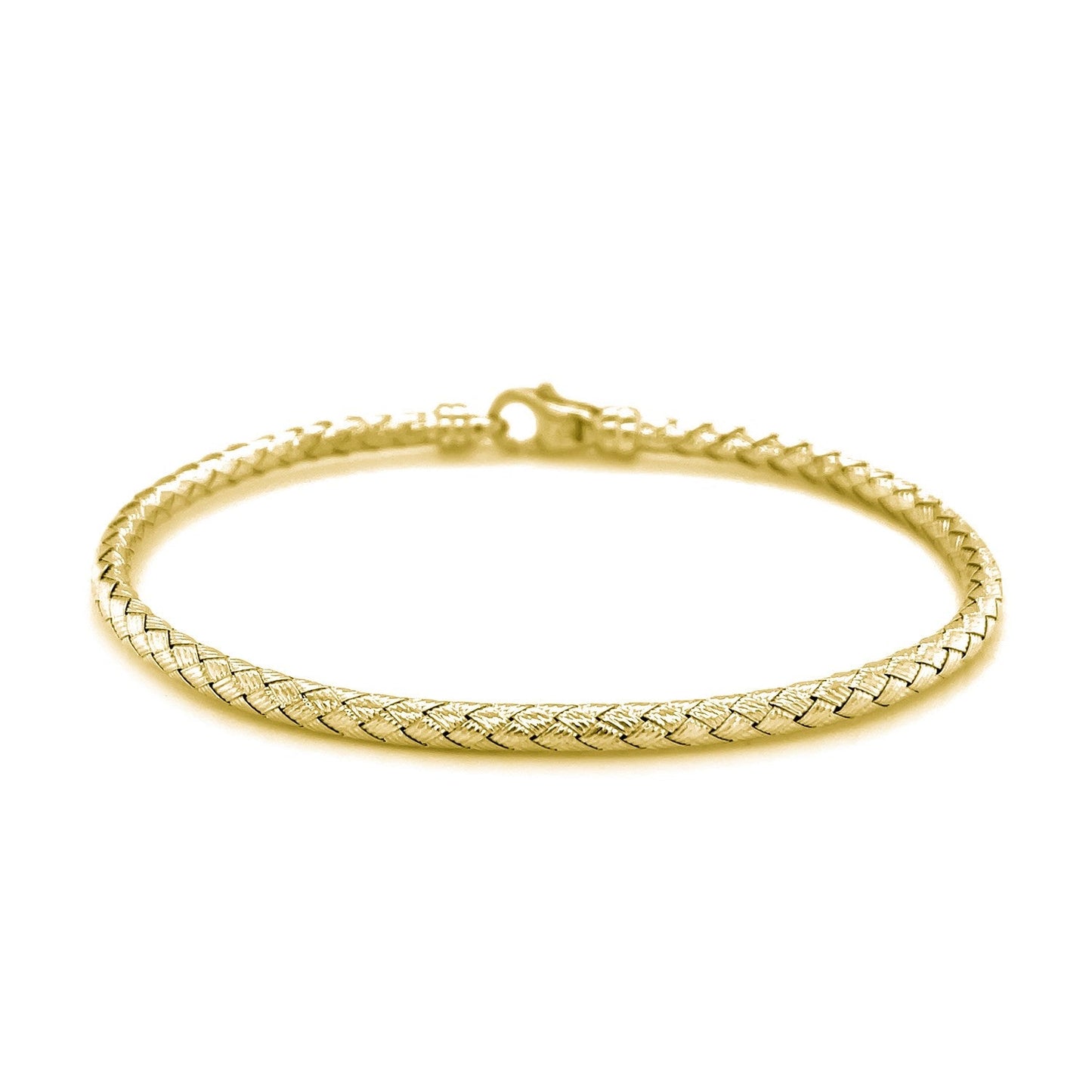 Brazalete Fancy Weave de oro amarillo de 14k (3.0mm)
