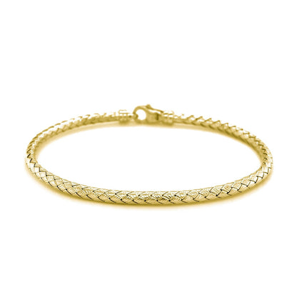 Brazalete Fancy Weave de oro amarillo de 14k (3.0mm)