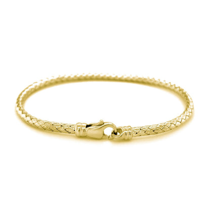 Brazalete Fancy Weave de oro amarillo de 14k (3.0mm)
