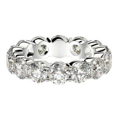 Anillo de eternidad de diamantes redondos cultivados en laboratorio de oro blanco de 14k (6 quilates peso total FG/VS2)