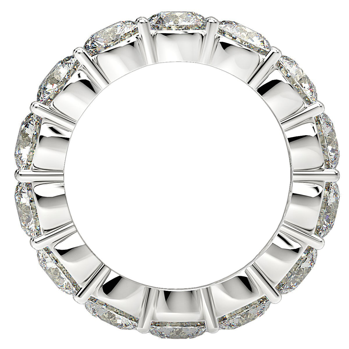 Anillo de eternidad de diamantes redondos cultivados en laboratorio de oro blanco de 14k (6 quilates peso total FG/VS2)