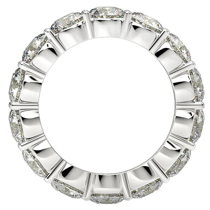 Anillo de eternidad de diamantes redondos cultivados en laboratorio de oro blanco de 14k (6 quilates peso total FG/VS2)