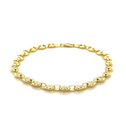Pulsera eslabones mariner inflados 4.7mm Oro Amarillo 14k