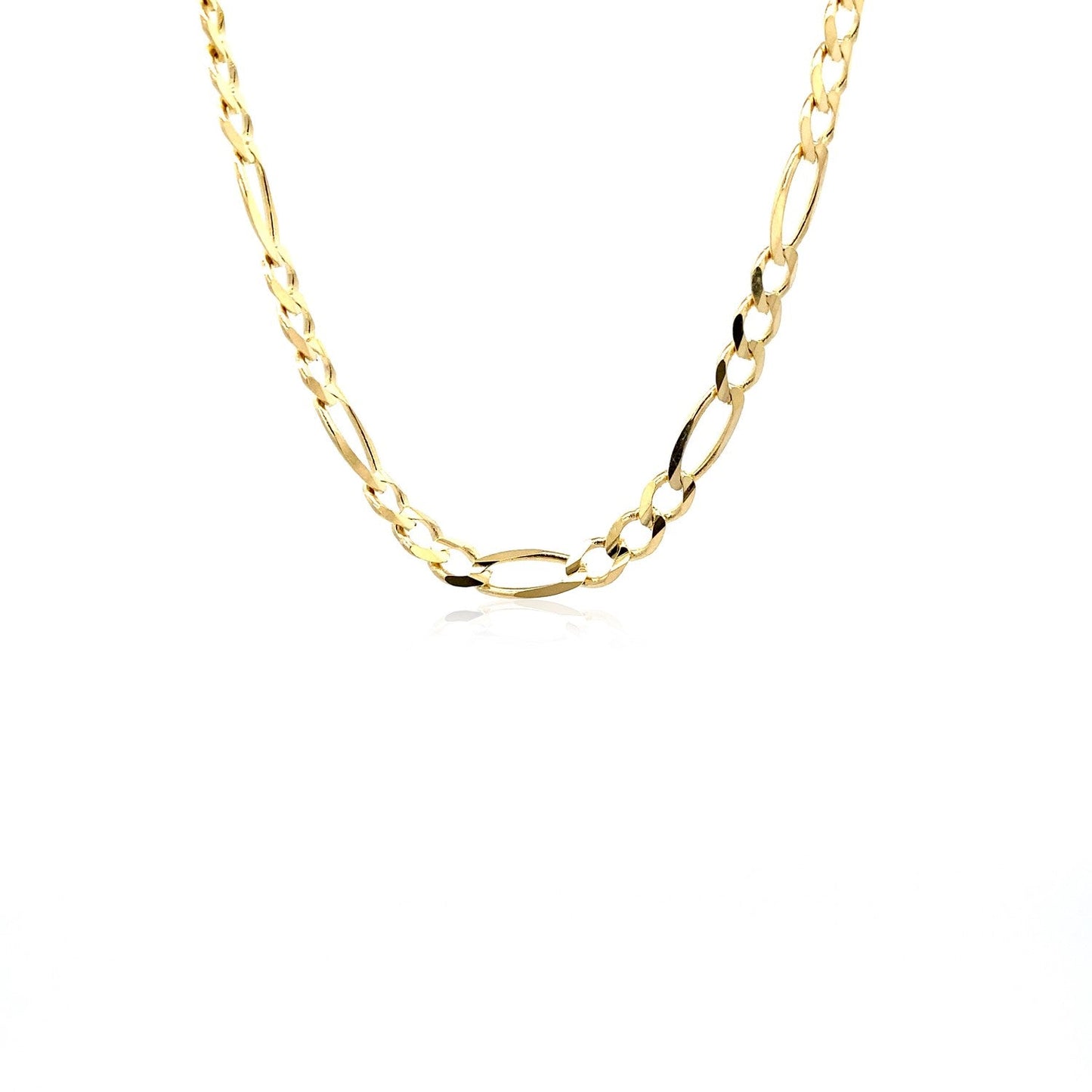Cadena Fígaro de oro amarillo macizo de 14k y 4,5 mm