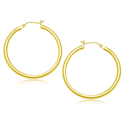 Pendientes de aro pulidos de oro amarillo de 14 quilates (40 mm)