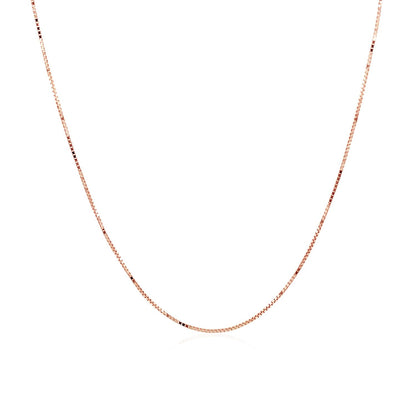 Cadena clásica de oro rosa de 14k, 0.6mm