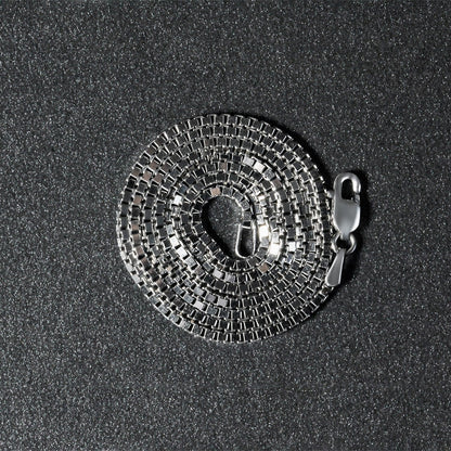 Cadena de oro blanco de 14k, diseño clásico, de 1.4mm
