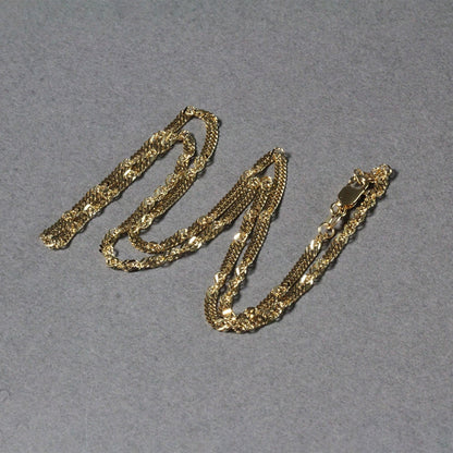 Cadena Singapur de oro amarillo de 14k y 2.1mm