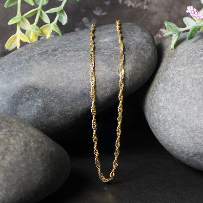 Cadena Singapur de oro amarillo de 14k y 2.1mm