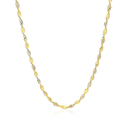 Cadena Singapur de oro bicolor de 14k y 2.0mm