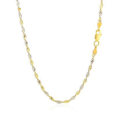Cadena Singapur de oro bicolor de 14k y 2.0mm