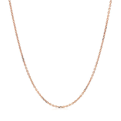 Cadena de eslabones tipo cable de 1,1 mm, oro rosa de 14k, corte diamante