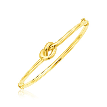 Pulsera Brazalete de Oro Amarillo de 14k con Nudo Pulido