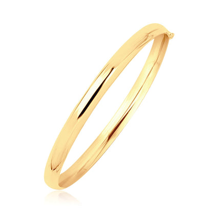 Esclava infantil de oro amarillo de 14k, diseño abovedado pulido