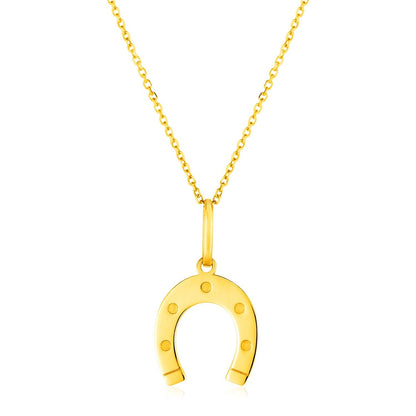 Collar de oro amarillo de 14 quilates con herradura