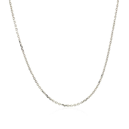 Cadena de eslabones de cable con corte de diamante de oro blanco de 14k y 1,1 mm
