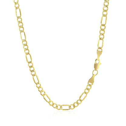 Cadena Figaro Lite de oro amarillo de 10k de 2.8mm