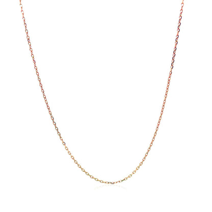 Cadena de eslabones de cable con corte de diamante en oro rosa de 14k (0,8 mm)