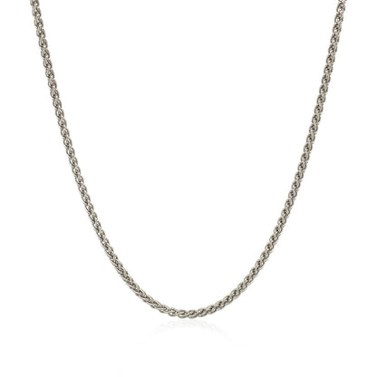 Cadena de Trigo de Plata de Ley Rodiada de 1.3mm