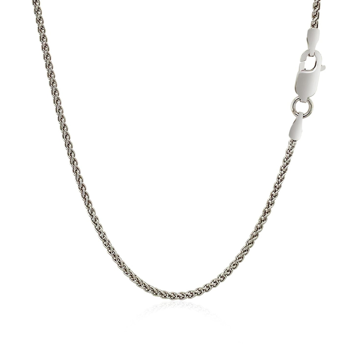 Cadena de Trigo de Plata de Ley Rodiada de 1.3mm