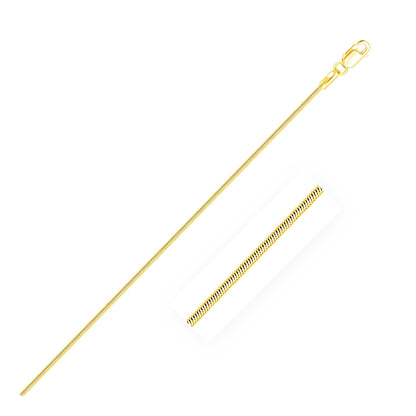 Cadena de serpiente octogonal brillante de oro amarillo de 14k de 0.8 mm