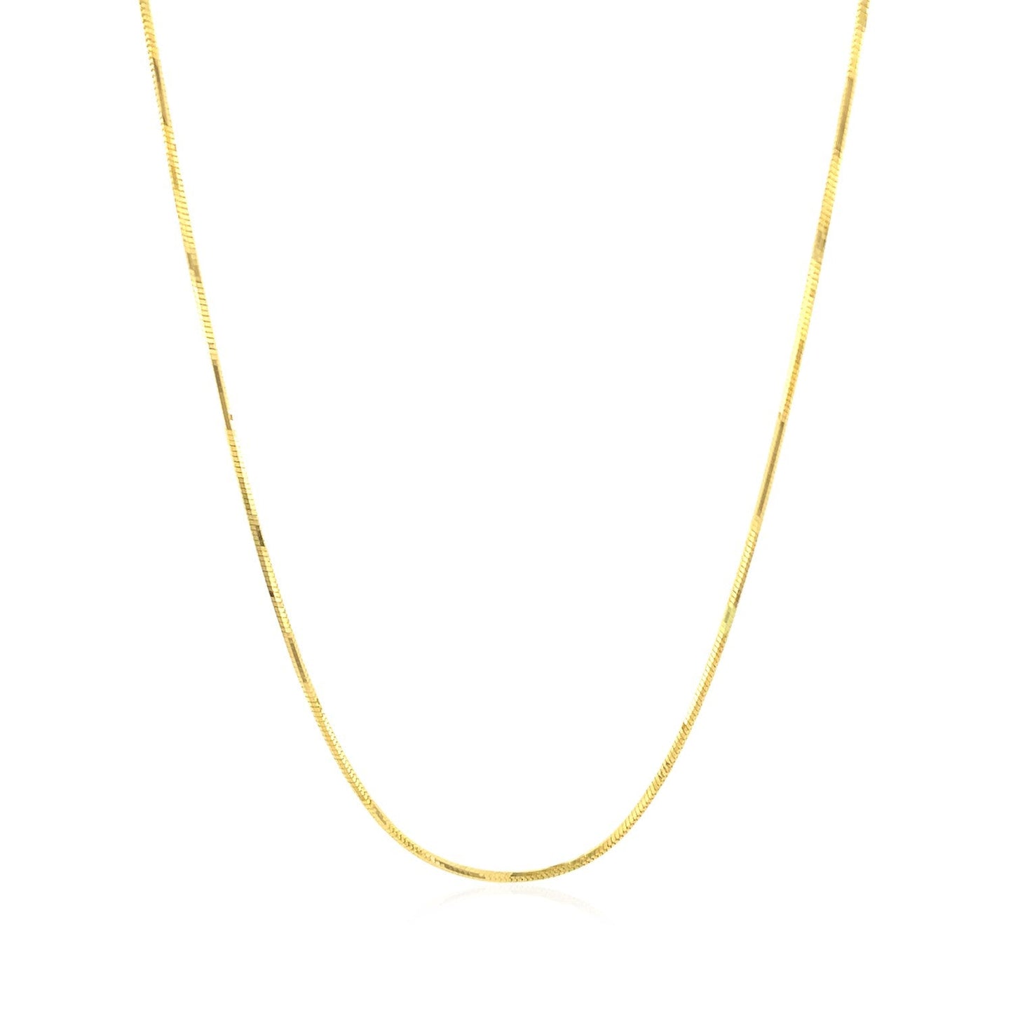 Cadena de serpiente octogonal brillante de oro amarillo de 14k de 0.8 mm