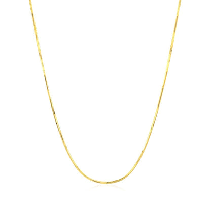 Cadena de serpiente octogonal brillante de oro amarillo de 14k de 0.8 mm