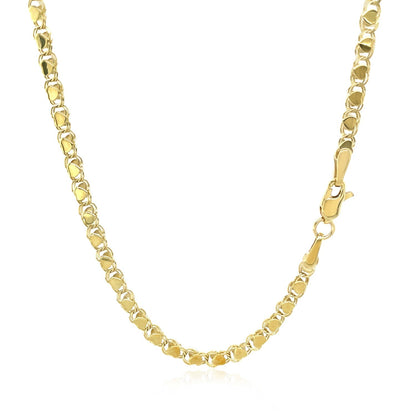 Cadena Corazón de Oro Amarillo de 14k y 2.9mm