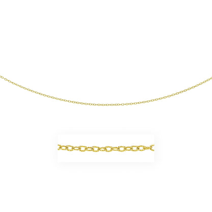 Cadena de oro amarillo de 14k de 2.5 mm con eslabones texturizados