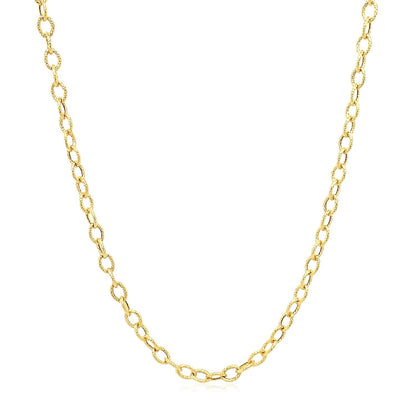 Cadena de oro amarillo de 14k de 2.5 mm con eslabones texturizados