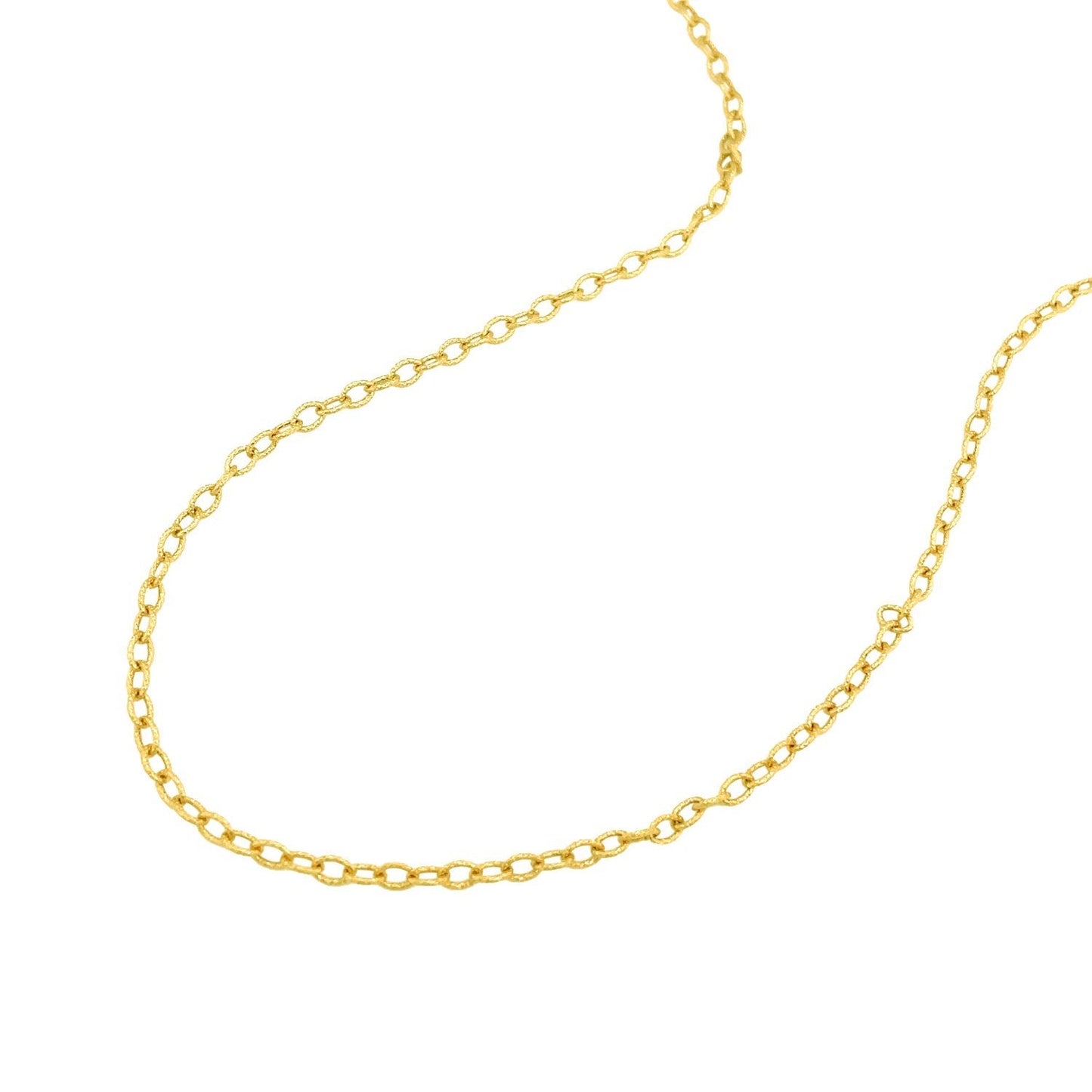 Cadena de oro amarillo de 14k de 2.5 mm con eslabones texturizados