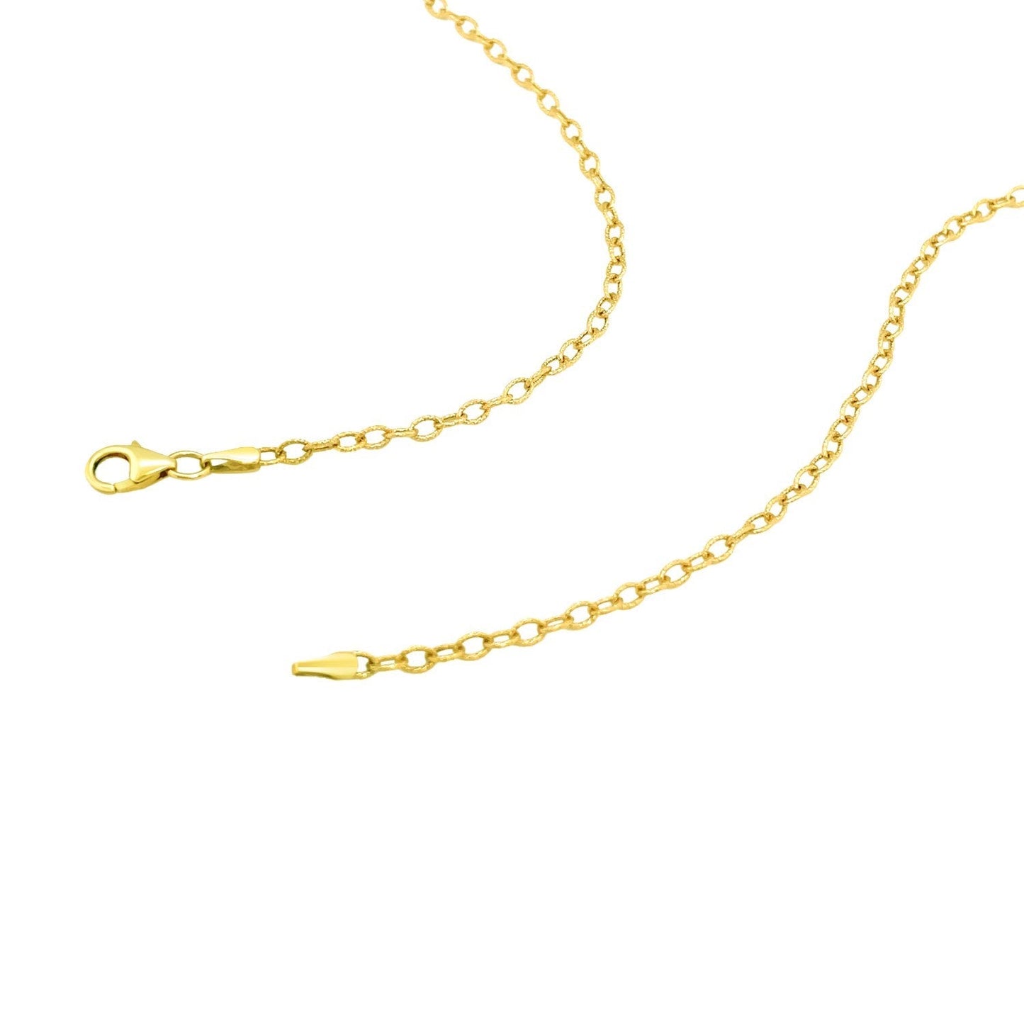 Cadena de oro amarillo de 14k de 2.5 mm con eslabones texturizados