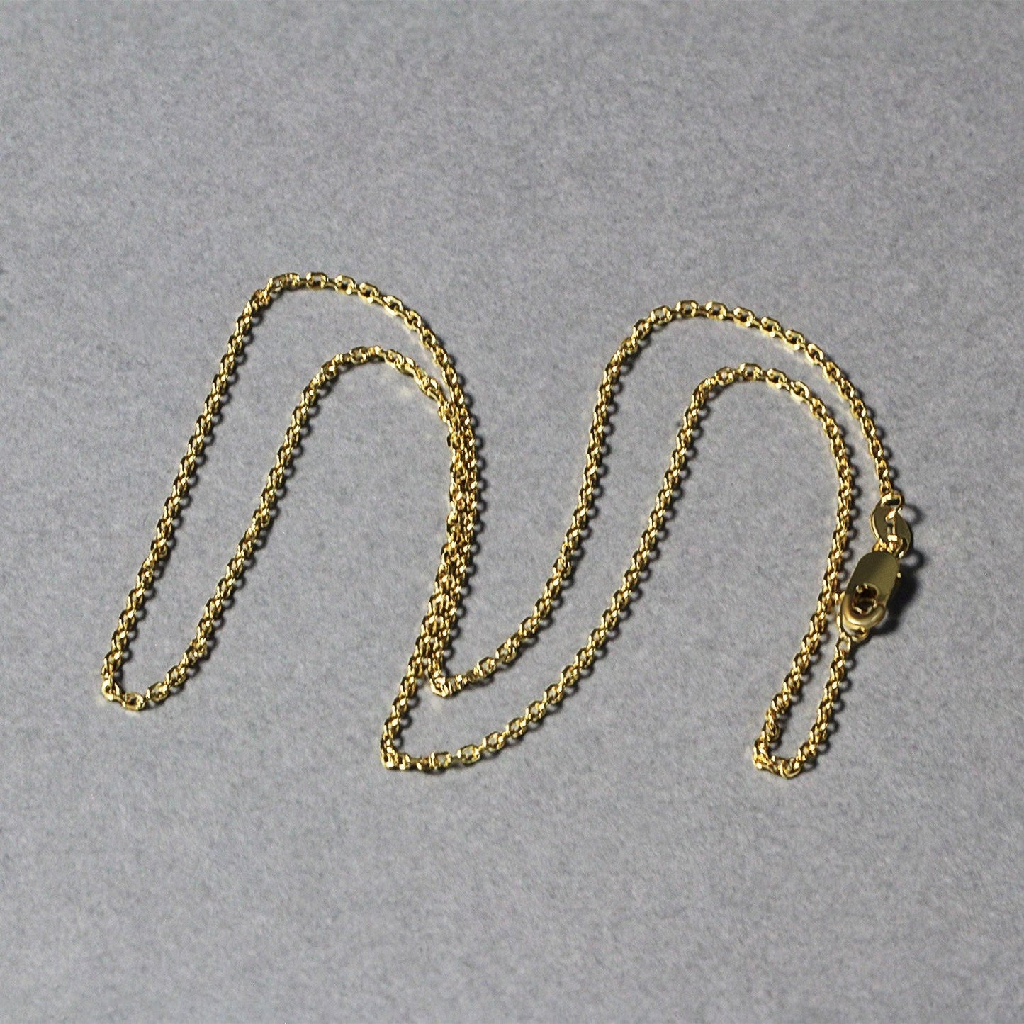 Cadena de eslabones de cable de oro amarillo de 14k con corte de diamante de 1,4 mm