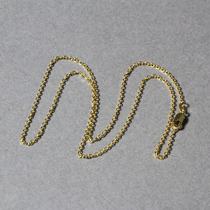 Cadena de eslabones de cable de oro amarillo de 14k con corte de diamante de 1,4 mm