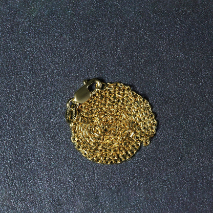 Cadena de eslabones de cable de oro amarillo de 14k con corte de diamante de 1,4 mm