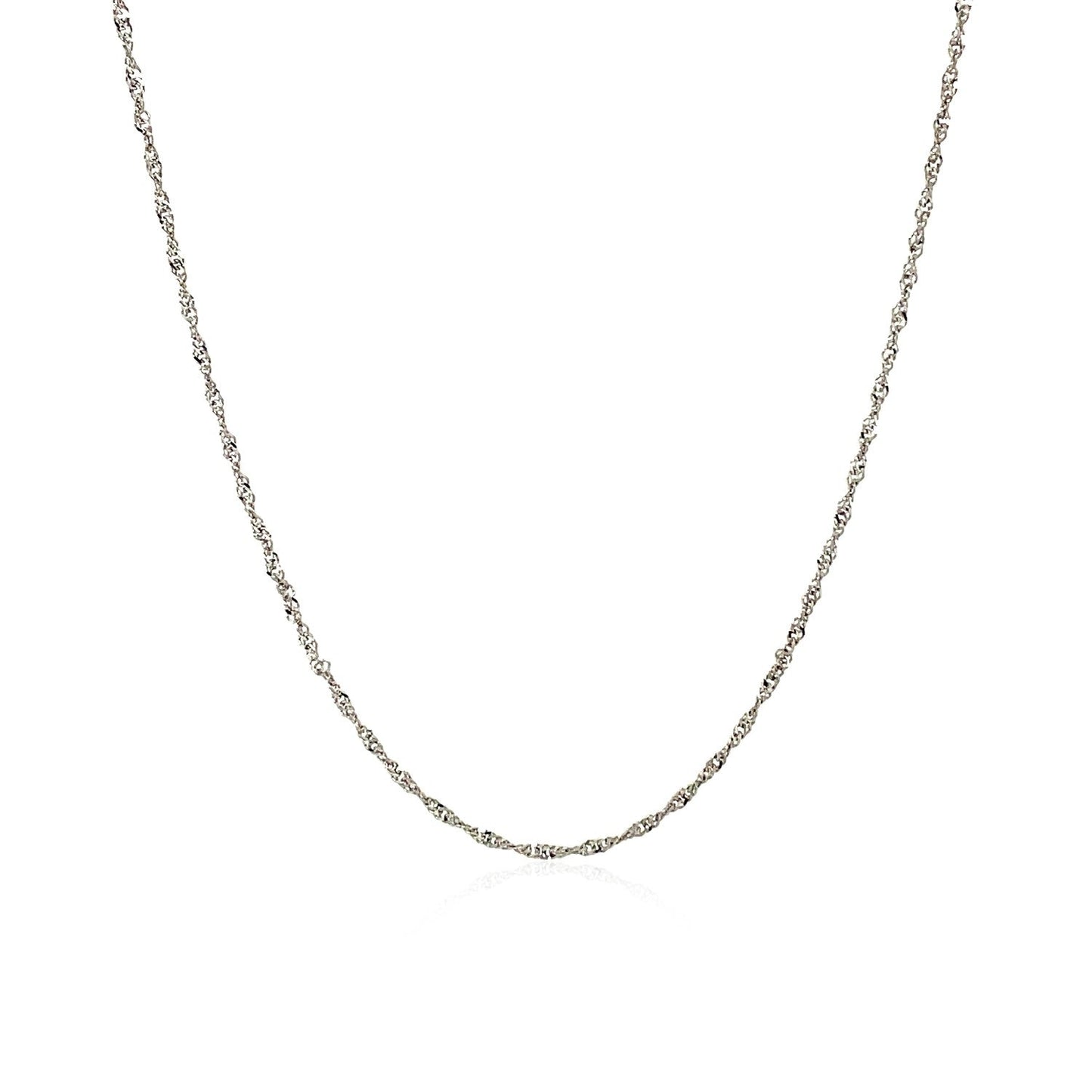 Cadena Singapur de oro blanco de 10k y 1.0mm