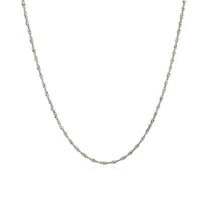 Cadena Singapur de oro blanco de 10k y 1.0mm