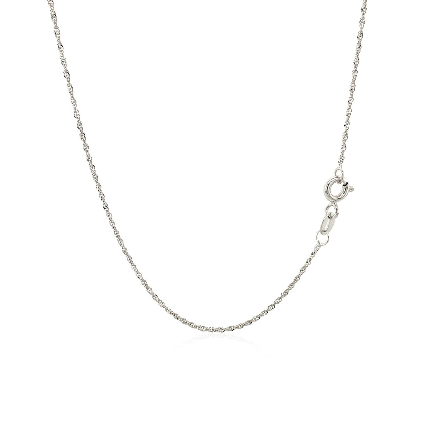 Cadena Singapur de oro blanco de 10k y 1.0mm