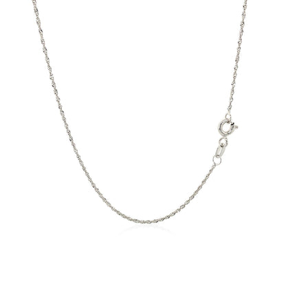 Cadena Singapur de oro blanco de 10k y 1.0mm