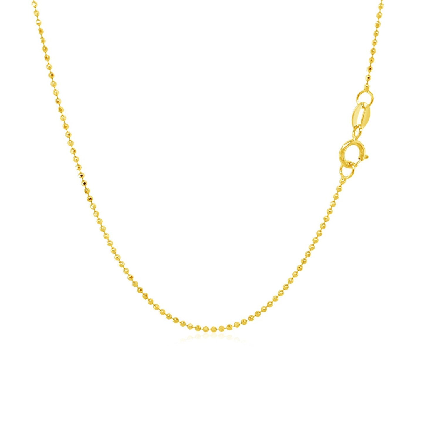Cadena de oro amarillo de 14k de 1.0mm con cuentas facetadas