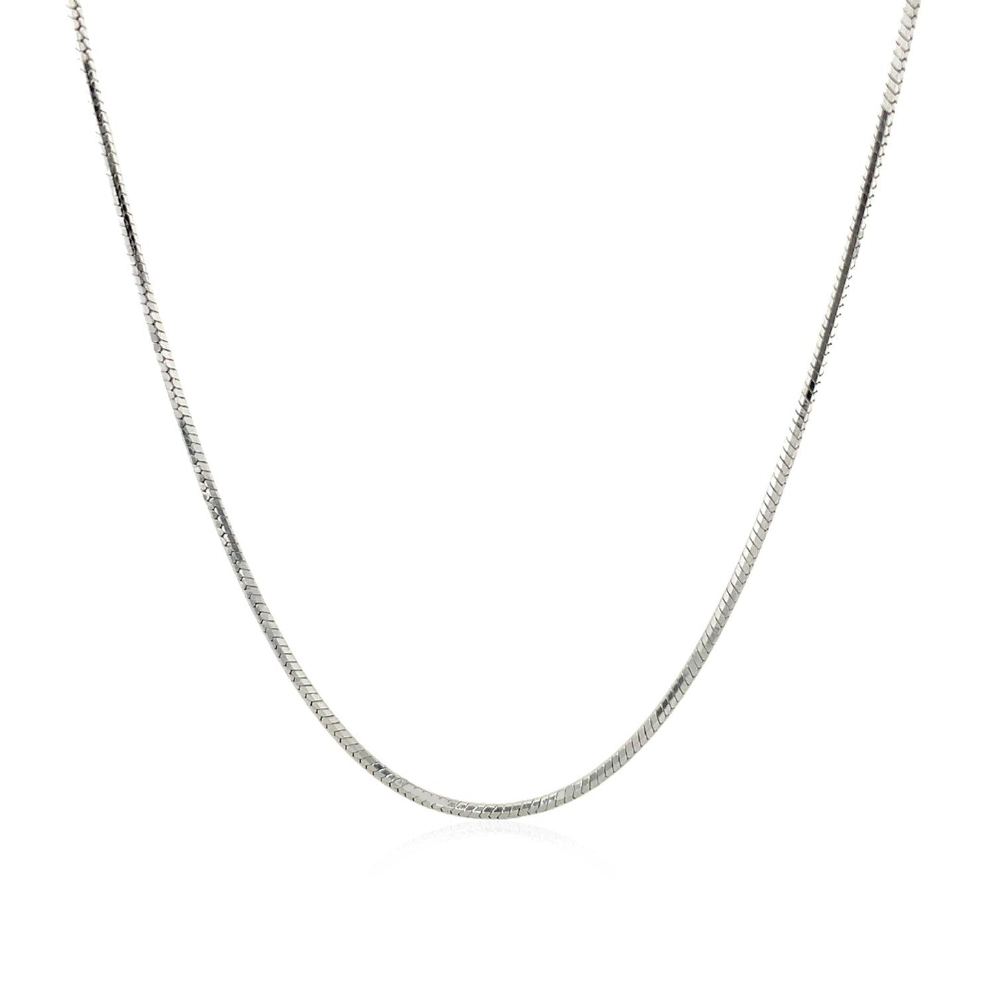 Cadena serpiente octogonal de plata de ley con baño de rodio de 1,1 mm
