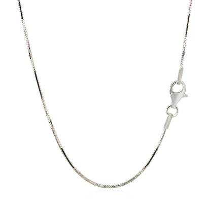 Cadena serpiente octogonal de plata de ley con baño de rodio de 1,1 mm