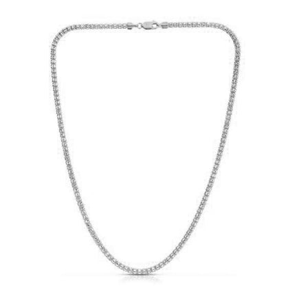 Cadena barril de hielo en oro blanco de 14k (3.14 mm)