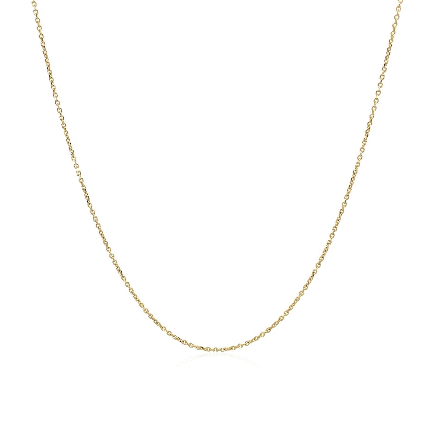 Cadena de eslabones de cable de oro amarillo de 14k 0,5mm