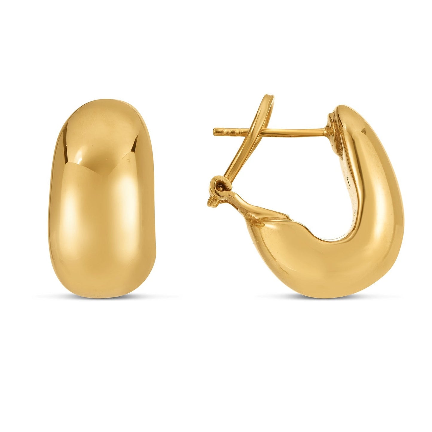 Arracadas Omega Elegantes de Oro Amarillo de 14k