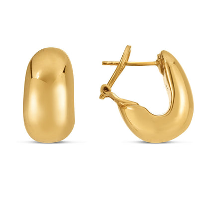 Arracadas Omega Elegantes de Oro Amarillo de 14k