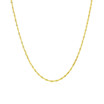 Cadena Singapur de oro amarillo de 10k y 1.0mm