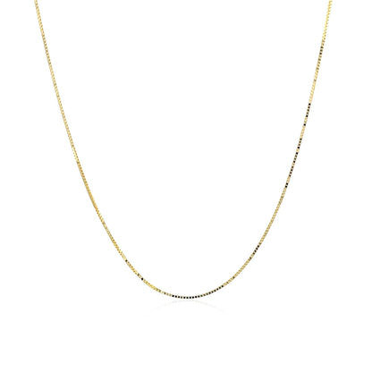Cadena clásica tipo caja de oro amarillo de 10k y 0.45mm