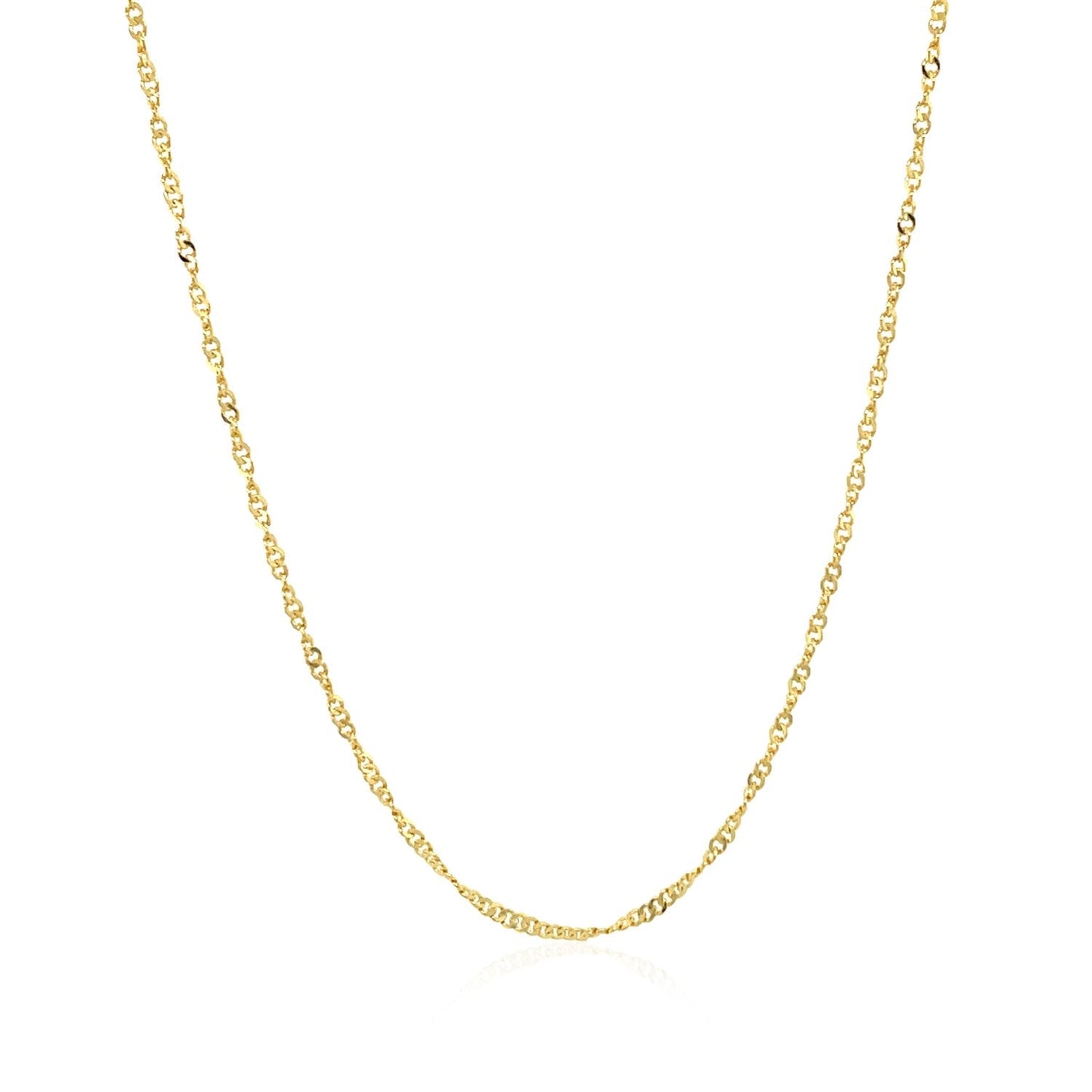 Cadena Ajustable de Oro Amarillo de 14k Estilo Singapur (1.40 mm)
